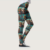 Goldendoodle met hartrozen Valentijnsdag Leggings (Rechts)