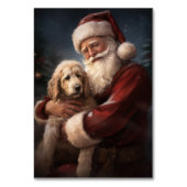Goldendoodle met kerstman Feestelijke kerst Kaart (Achterkant)