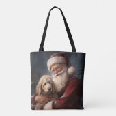 Goldendoodle met kerstman Feestelijke Kerstmis Tote Bag (Achterkant)