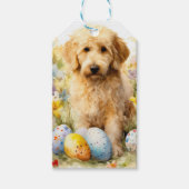 Goldendoodle met paaseieren cadeaulabel (Voorkant)