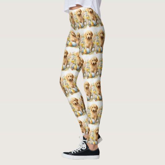 Goldendoodle met paaseieren leggings (Links)