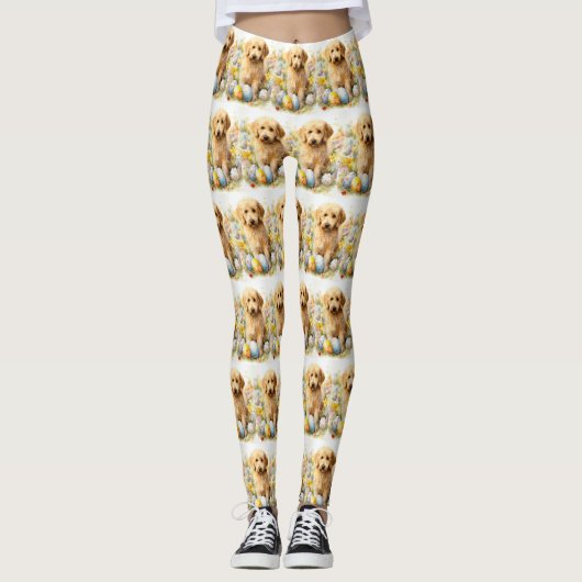 Goldendoodle met paaseieren leggings (Voorkant)