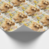 Goldendoodle met Pasen Eieren Cadeaupapier (Hoek)