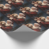 Goldendoodle Met Sinterklaas Feestelijke Kerstmis Cadeaupapier (Hoek)