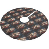 Goldendoodle Met Sinterklaas Feestelijke Kerstmis Kerstboom Rok (Gekanteld)