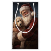Goldendoodle Met Sinterklaas Feestelijke Kerstmis Klein Cadeauzakje (Voorkant)