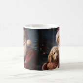 Goldendoodle Met Sinterklaas Feestelijke Kerstmis Koffiemok (Center)