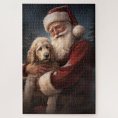 Goldendoodle Met Sinterklaas Feestelijke Kerstmis Legpuzzel (Verticaal)