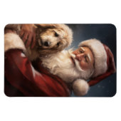 Goldendoodle Met Sinterklaas Feestelijke Kerstmis Magneet (Horizontaal)