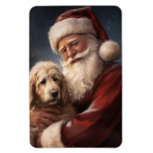 Goldendoodle Met Sinterklaas Feestelijke Kerstmis Magneet (Verticaal)