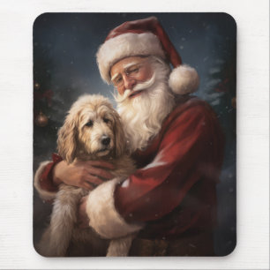 Goldendoodle Met Sinterklaas Feestelijke Kerstmis Muismat
