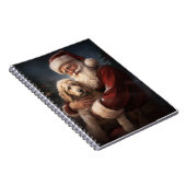 Goldendoodle Met Sinterklaas Feestelijke Kerstmis Notitieboek (Rechterzijde)