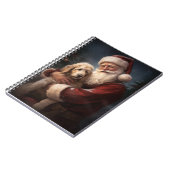 Goldendoodle Met Sinterklaas Feestelijke Kerstmis Notitieboek (Linkerzijde)