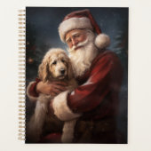 Goldendoodle Met Sinterklaas Feestelijke Kerstmis Planner (Voorkant)