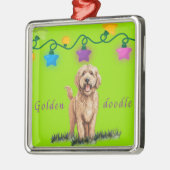 Goldendoodle Ornament op groen (Links)