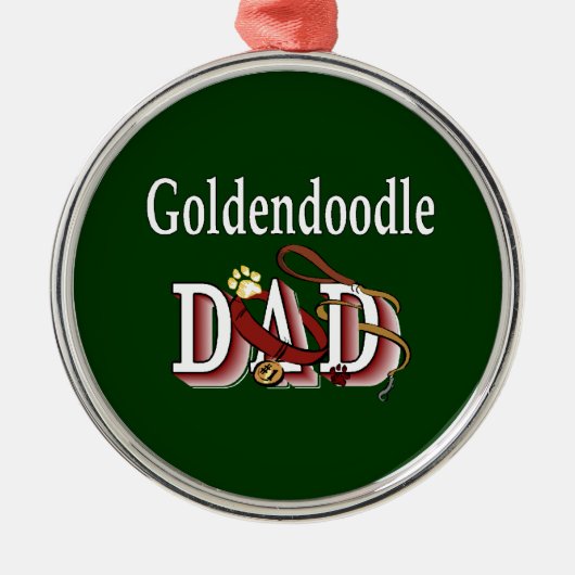 Goldendoodle papa metalen ornament (Voorkant)