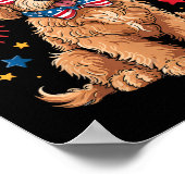 Goldendoodle Patriottisch 4 juli Golden Doodle D Poster (Hoek)