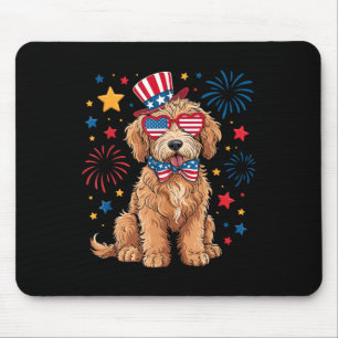 Goldendoodle Patriottisch 4 juli Gouden Doodle D Muismat
