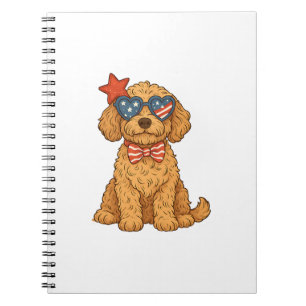 Goldendoodle Patriottische ClipArt Notitieboek