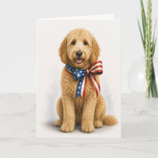 Goldendoodle Patriottische Groet Kaart