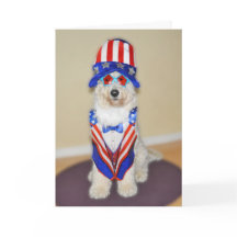 Goldendoodle patriottische kaart