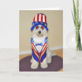 Goldendoodle patriottische kaart