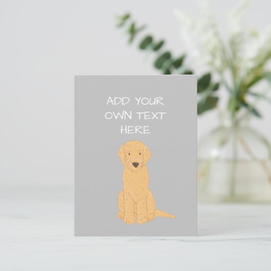 Goldendoodle Personalized Dog Name Briefkaart (Staand voorkant)