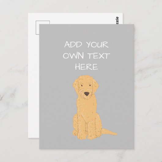 Goldendoodle Personalized Dog Name Briefkaart (Voorkant / Achterkant)