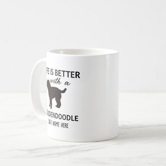 Goldendoodle Personalized Life is beter Koffiemok (Voorkant links)
