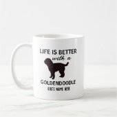 Goldendoodle Personalized Life is beter Koffiemok (Links)