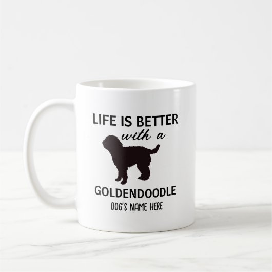 Goldendoodle Personalized Life is beter Koffiemok (Links)
