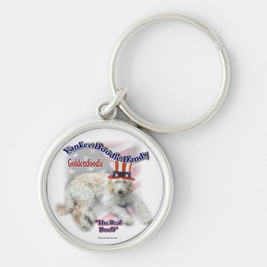 Goldendoodle Politieke Humor Sleutelhanger (Voorkant)