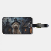 Goldendoodle pompoenen Halloween eng Bagagelabel (Achterkant horizontaal)