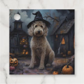 Goldendoodle pompoenen Halloween eng Bedankjes Labels (Voorkant)