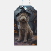 Goldendoodle pompoenen Halloween eng Cadeaulabel (Voorkant)