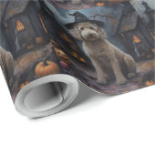Goldendoodle pompoenen Halloween eng Cadeaupapier (Rol Hoek)