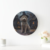 Goldendoodle pompoenen Halloween eng Grote Klok (Huis)