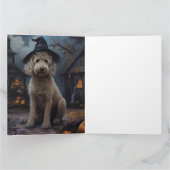 Goldendoodle pompoenen Halloween eng Kaart (Binnen)