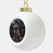 Goldendoodle pompoenen Halloween eng Keramische Bal Ornament (Rechts)
