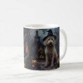 Goldendoodle pompoenen Halloween eng Koffiemok (Voorkant rechts)