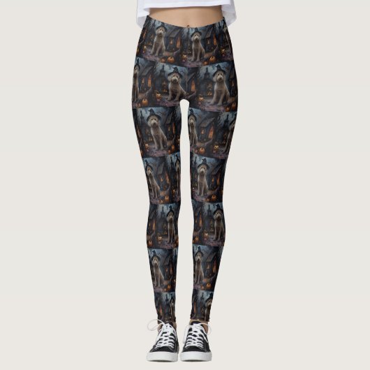 Goldendoodle pompoenen Halloween eng Leggings (Voorkant)