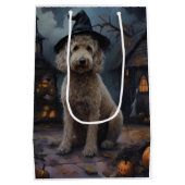 Goldendoodle pompoenen Halloween eng Medium Cadeauzakje (Achterkant)