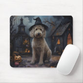 Goldendoodle pompoenen Halloween eng Muismat (Met muis)