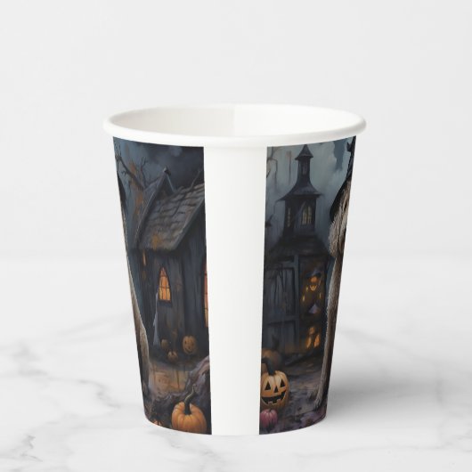 Goldendoodle pompoenen Halloween eng Papieren Bekers (Links)