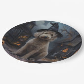 Goldendoodle pompoenen Halloween eng Papieren Bordje (Gekanteld)