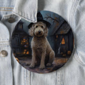 Goldendoodle pompoenen Halloween eng Ronde Button 6,0 Cm (In situ)