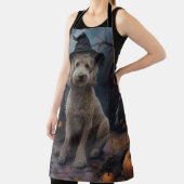 Goldendoodle pompoenen Halloween eng Schort (Insitu)