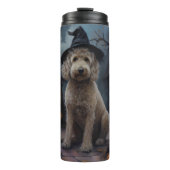 Goldendoodle pompoenen Halloween eng Thermosbeker (Voorkant)