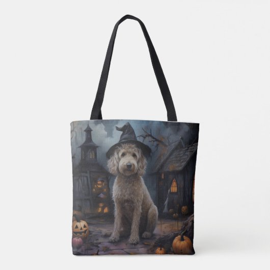 Goldendoodle pompoenen Halloween eng Tote Bag (Achterkant)