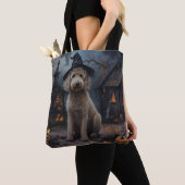 Goldendoodle pompoenen Halloween eng Tote Bag (Dichtbij)